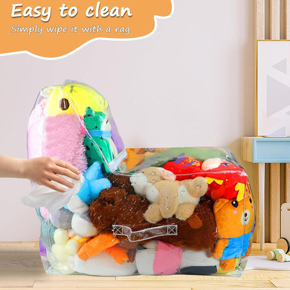 Transparent Pvc Children's Toy Storage Bag Stool Dual-use