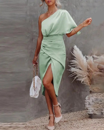 Summer Chic Solid Color Dress – Elegant&Comfortable