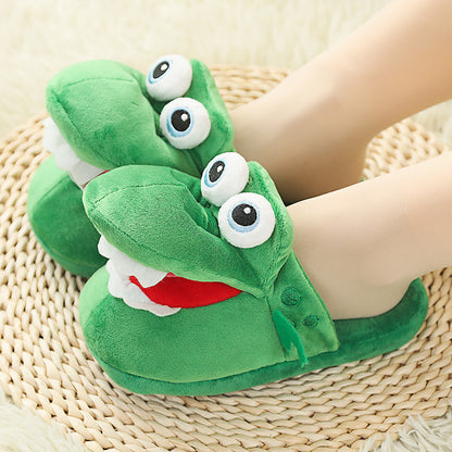Funny Plush Cotton Slippers – Talking Mouth, Cozy Winter Indoor Footwear