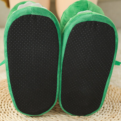 Funny Plush Cotton Slippers – Talking Mouth, Cozy Winter Indoor Footwear