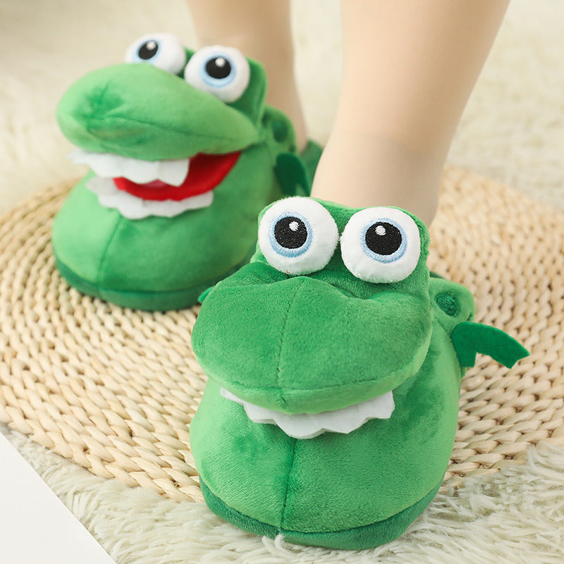 Funny Plush Cotton Slippers – Talking Mouth, Cozy Winter Indoor Footwear