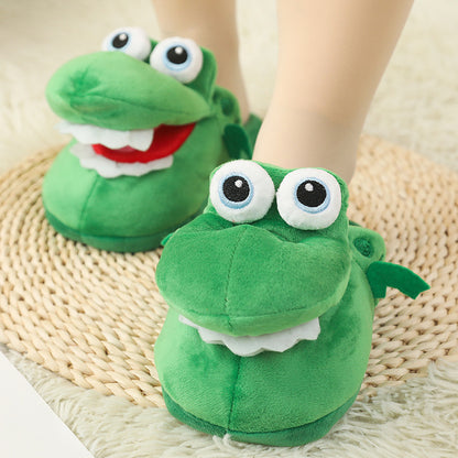 Funny Plush Cotton Slippers – Talking Mouth, Cozy Winter Indoor Footwear