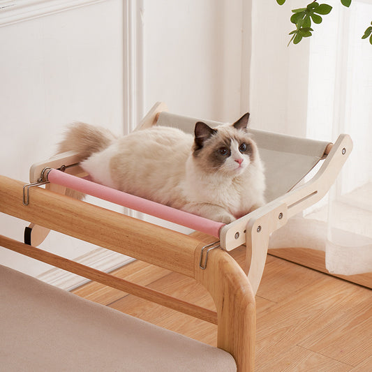 Hanging Cat Window Bed – Cozy Wooden Balcony Hammock for All Cats
