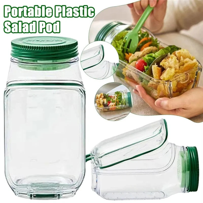 All-in-One Leak-Proof Salad Container – Portable & Reusable Meal Prep Bowl for Healthy On-the-Go Meals