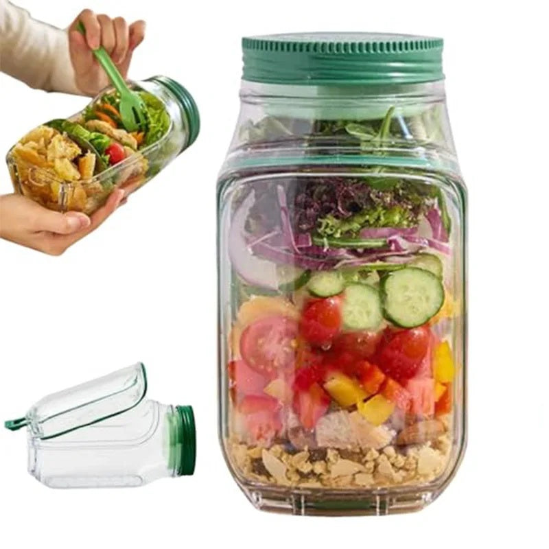All-in-One Leak-Proof Salad Container – Portable & Reusable Meal Prep Bowl for Healthy On-the-Go Meals