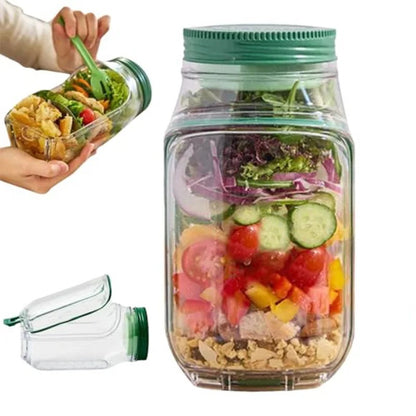 All-in-One Leak-Proof Salad Container – Portable & Reusable Meal Prep Bowl for Healthy On-the-Go Meals