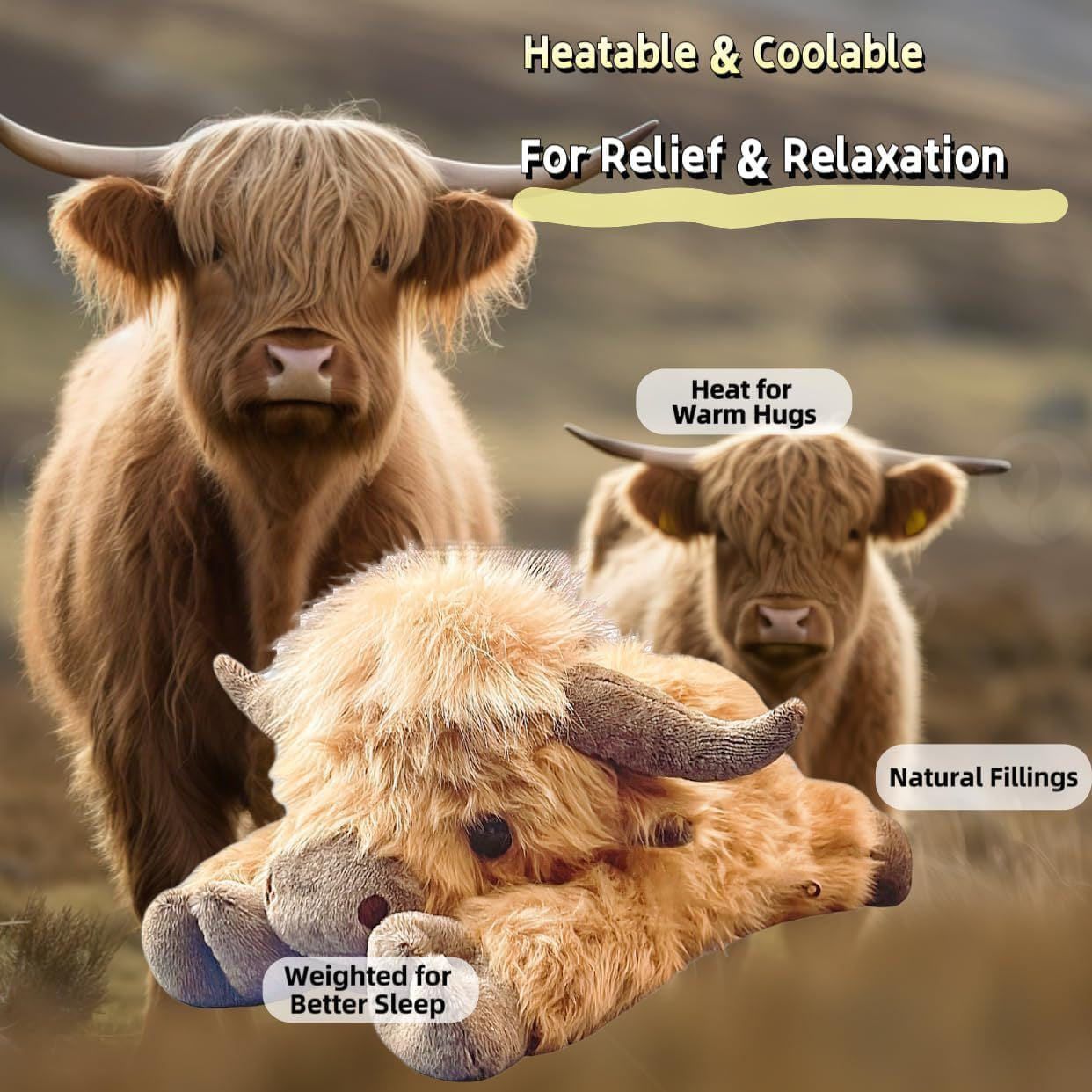 Creative Cartoon Household Highland Cow Plush Toy