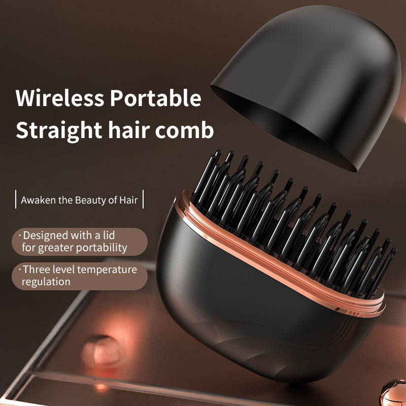Mini Wireless Hair Straightening Comb – Portable & Gentle Styling Tool
