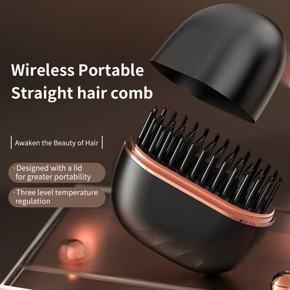 Mini Wireless Hair Straightening Comb – Portable & Gentle Styling Tool