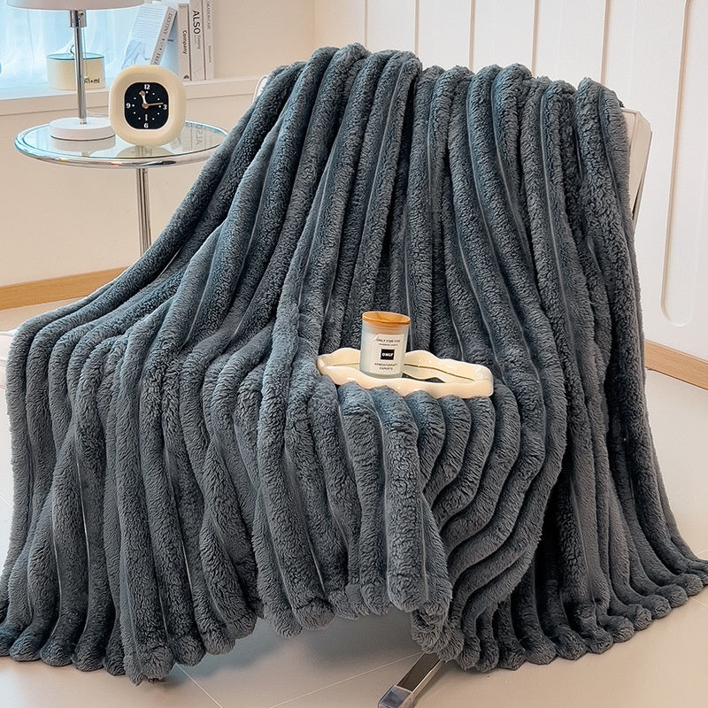 Modern Solid Color Velvet Blanket Thickened Nap Soft & Cozy