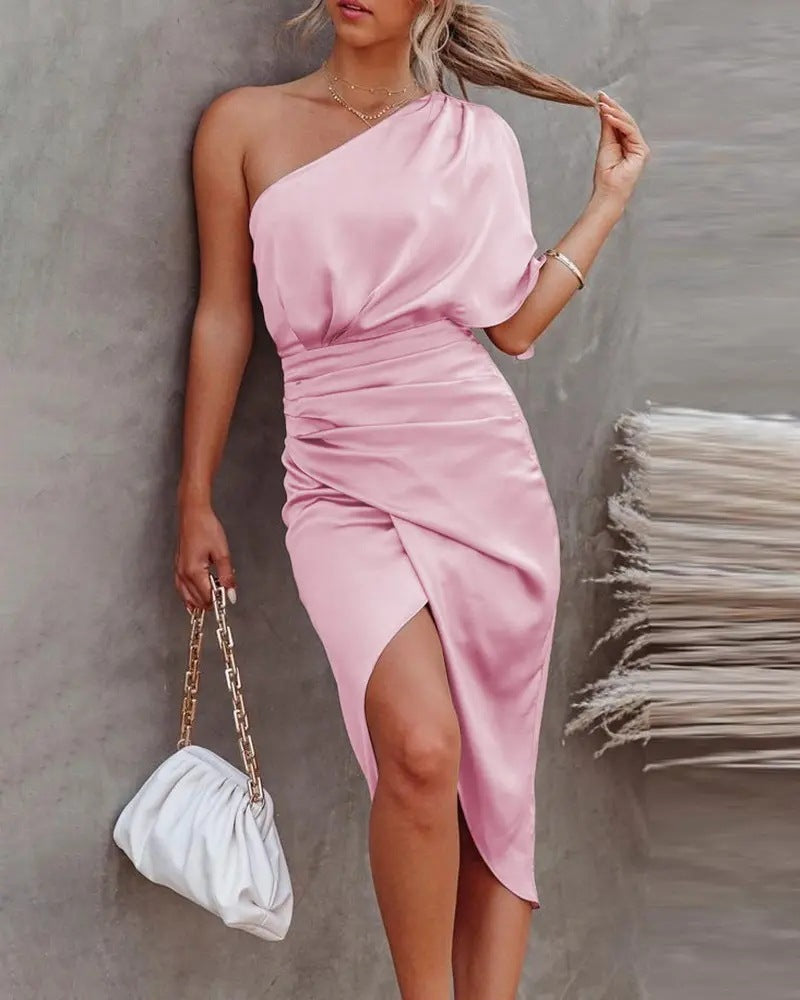 Summer Chic Solid Color Dress – Elegant&Comfortable