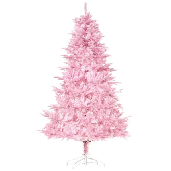 6FT Artificial Pink Christmas Tree – Holiday Decoration with Automatic Branch Opening